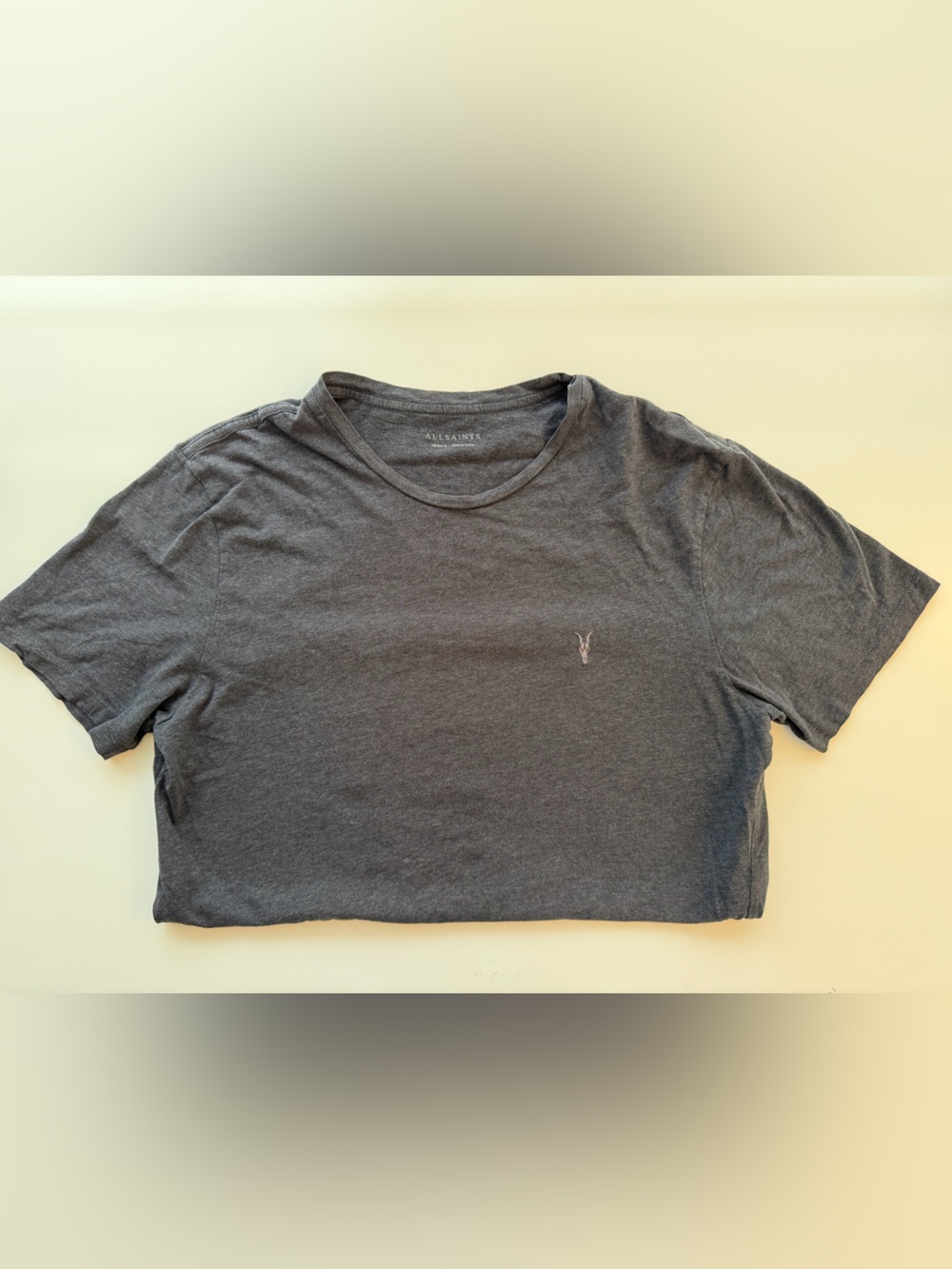 AllSaints Men's Gray Crew Neck T-Shirt size M - 100% cotton